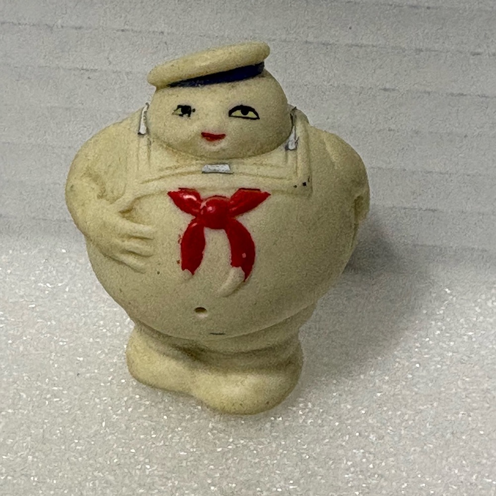Vintage Stay Puft Marshmallow Man Figurine with Red Scarf. 1984 Movie Promotion